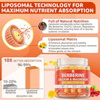 LILICARE Berberine Supplement Gummies Sugar Free, Extra Absorption with Liposomal Berberine & Berberine HCI, Calcium, Magnesium, AMPK Activitor for Sugar & Level, Immune, Energy, Metabolism -Pack of 2