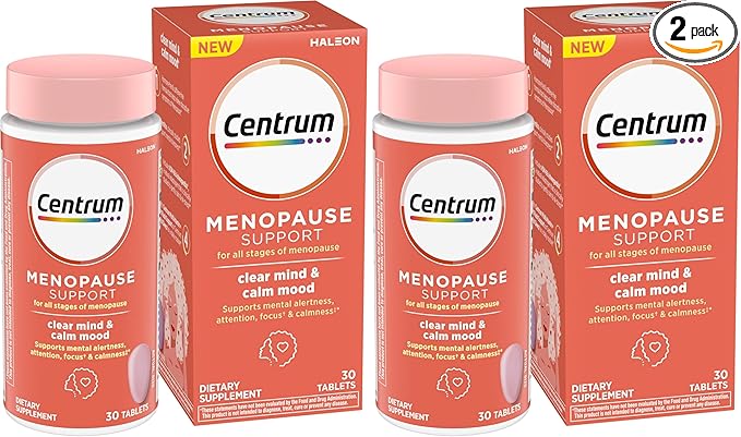 Centrum Clear Mind and Calm Mood Menopause Support Tablets,with Clinically Studied enXtra,30 Count (Pack of 2)