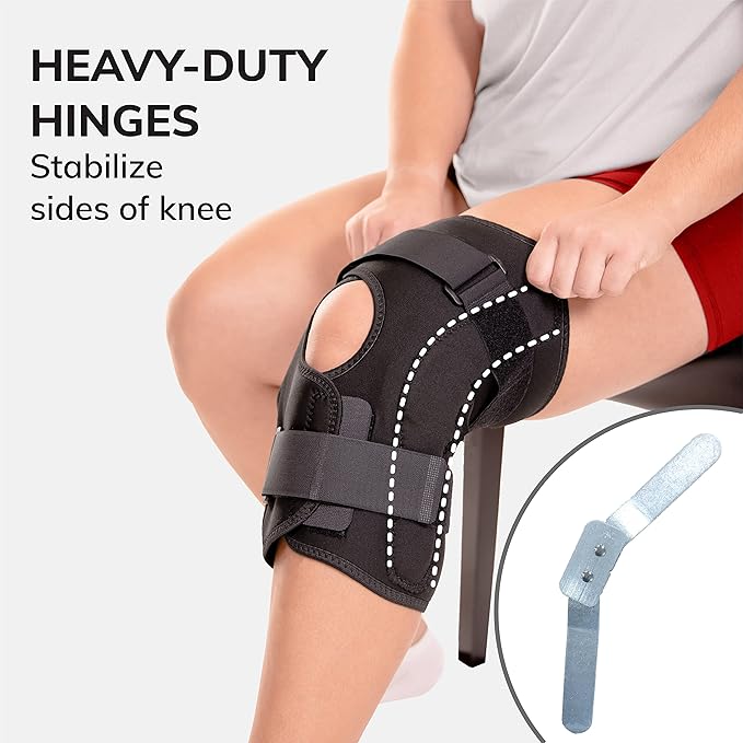 BraceAbility Obesity Hinged Knee Brace - X-Large Overweight to Plus Size Wrap Support for Womens and Mens Arthritis Treatment, Bariatric Joint Pain Relief, Kneecap Instability, Ligament Weakness (XL)