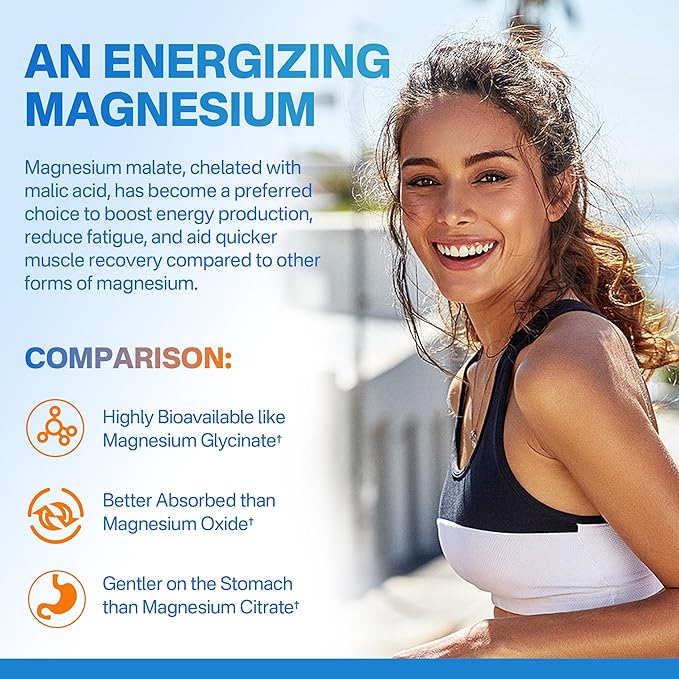 Nextdia Magnesium Malate Energy Gummies Plus L-Theanine, CoQ10, Methyl B12, Methylfolate, B6 & D3-400mg Magnesium Gummy Sugar Free for Women Men, Supports Muscle Function, Calm & Relax, Vegan, 60 Cts