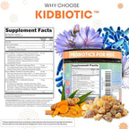 Clean Nutra Kids Probiotics Gummies with Prebiotics, Postbiotics, Digestive Enzymes, Akkermansia, Boswellia Serrata, Turmeric, Chicory – 60 Count – Plant-Based Supplement for Kids – PeachPop Flavor