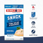 Bumble Bee Snack On The Run! Protein Snack Pack - 8g Protein per Box - Original Tuna Salad with Crackers Kit - Ready to Eat Easy-Open Can - Wild Caught MSC-Certified Tuna (Pack of 12)