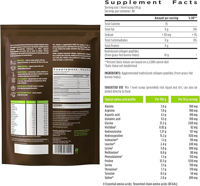 Igennus Free Range Grass Fed Hydrolyzed Bovine Collagen Peptides, Neutral Taste, 100% Highest Grade Bovine Collagen Protein Powder, Types 1, 2 & 3, Clean Label, Non-GMO, Free Range,4 x 40 Servings
