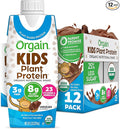 Orgain Organic Kids Nutritional Vegan Protein Shake, Chocolate - Healthy Kids Snacks, 8g Plant Protein, 23 Vitamins & Minerals, 3g Fiber, No Dairy & Soy, Non-GMO, 8 Fl Oz (12 Pack) Package May Vary