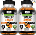 Kaya Naturals Turmeric Supplements Gummies - Pure Nature Turmeric Curcumin -Turmeric Ginger Gummies - 30 Count Gummy - Turmeric with Black Pepper Extract (Pack of 2)