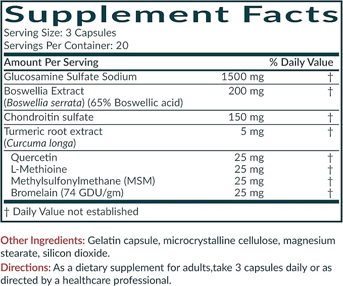 Futurebiotics Glucosamine Chondroitin Turmeric & MSM Advanced Joint Formula, Supports Healthy Joints & Mobility - Non-GMO, 60 Capsules