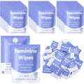 300 Pieces Feminine Wipes Individually Wrapped Women Travel Size Bulk Unscented Intimate Wipes Mild Private Parts Ph Balanced for Travel Bathroom Toilet Daily (Purple)