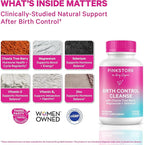Pink Stork Birth Control Cleanse to Support Hormone Balance, with Chaste Tree Berry (Vitex), Magnesium, and Selenium, Period Support for Conception, Fertility Supplements for Women - 60 Capsules