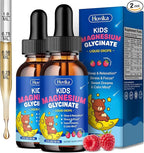 2 Pack Magnesium Drops for Kids - with L-Theanine Omega-3, Vitamin B6, D3, Zinc - Kids Magnesium Glycinate Liquid for Sleep, Relaxation, Calm & Focus - Raspberry Flavor