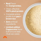 Momentous Vegan Protein Powder - 20 g Plant-Based Protein - NSF Certified for Sport - Vegan - GMO Free - Gluten-Free - 12 Servings for Essential Everyday Use - Cappuccino