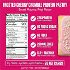 Legendary Foods 22g Protein Pastry 0g Added Sugar, Low Carb, Gluten Conscious, Keto Snack, Ideal for Glucose Management, Includes Whey Protein Isolate, 8 Pack Cherry Crumble