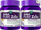 ZzzQuil Pure Zzzs, Melatonin Sleep Aid Gummies with Lavender, Valerian Root and Chamomile, Natural Wildberry Vanilla Flavor, Non-Habit Forming, Drug-Free, 24 Gummies (Pack of 2)