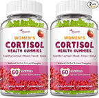 Cortisol Gummies For Women- Promote Relaxation and Support Mood- Natural Ingredients with Ashwagandha, Rhodiola Rosea, etc. Cortisol Manager Gummies for Adrenal Support,Vegan,Apple Flavor,120 Count