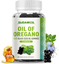 Oil of Oregano with Black Seed Oil + Vitamin D3 | 3 in 1 Oregano Oil 500mg Gummies for Immune Health | Retains High Concentrated Carvacrol & Thymoquinone | Non-GMO, Vegan | 60 Chews