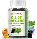 Oil of Oregano with Black Seed Oil + Vitamin D3 | 3 in 1 Oregano Oil 500mg Gummies for Immune Health | Retains High Concentrated Carvacrol & Thymoquinone | Non-GMO, Vegan | 60 Chews