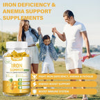 1 Pack 100MG Iron Supplements Gummies for Women & Men - Contains Vitamin C, A, B - Suitable Adults & Kids, Iron Deficiency, Immune & Energy Support, Pineapple Flavor, Non-GMO, 60 Counts