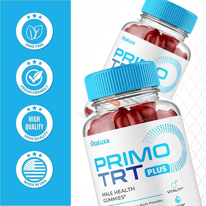 (2 Pack) Primo TRT Gummies, Primo TRT Advanced Performance Blend Supplement, PrimoTRT Try Prime Gomitas Maximum Strength for Males Support for Overall Health Wellness All Natural Ingredients (120 Ct)
