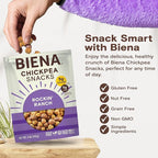 BIENA Chickpea Snacks - Crunchy Roasted Chickpeas - High Fiber Vegan Protein Snacks for Adults and Kids - 8-Pack, 5 Ounce Bags - Rockin’ Ranch