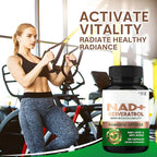 NAD+ Resveratrol Supplement 120 Capsules, Supports Healthy Aging, Cellular Energy, Metabolism & Brain Boost for Men & Women