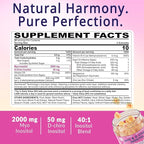 Myo-Inositol & D-Chiro Inositol, Hormone Balance for Women | Sugar Free Inositol Gummies w/ Omega 3, MTHF Folate, Vitamin D3, B12, Magnesium & Zinc for Ovarian Health, Ideal 40:1 Ratio, Vegan, 60 Cts
