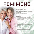 FEMIMENS – PMS Support Supplement for Women – PMS Relief for Women & Menstrual Cramp Relief – Hormonal Balance for Women – Chasteberry Vitex, Ashwagandha, Ginger, Fenugreek – 120 Vegan Capsules