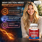 Benfotiamine 320mg Gummies with 45mg L-Leucine Supplement: Essential Vitamin B1 Complex for Men and Women, Non-GMO, Vegan & Gluten-Free - Supports Metabolism, Energy & Nervous System Health