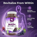 Resveratrol NAD+ 1400mg | Trans-Resveratrol Antioxidant NAD Supplement with NAD | Support Cellular Health, Energy & Anti Aging (60 Capsules)