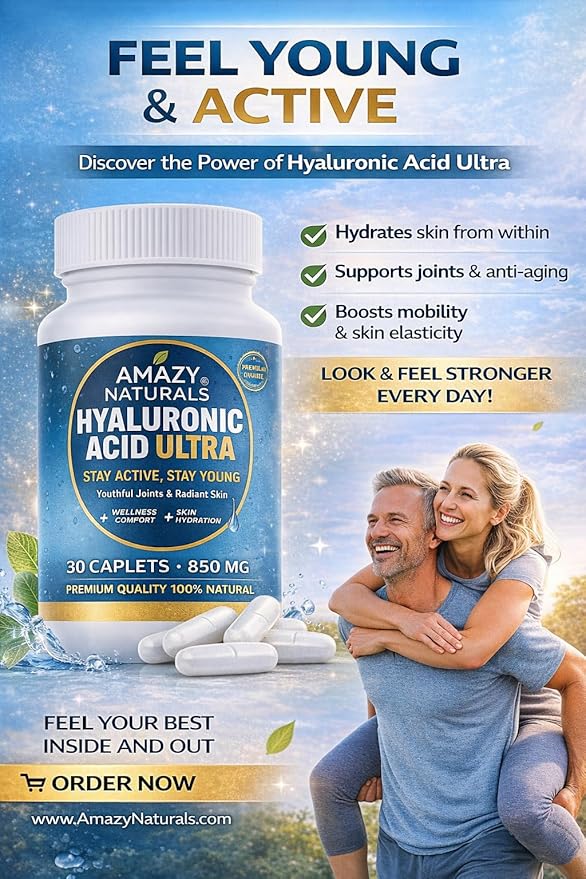 Hyaluronic Acid Ultra, 850mg, 30 Caplets, Premium Joint and Skin Supplement