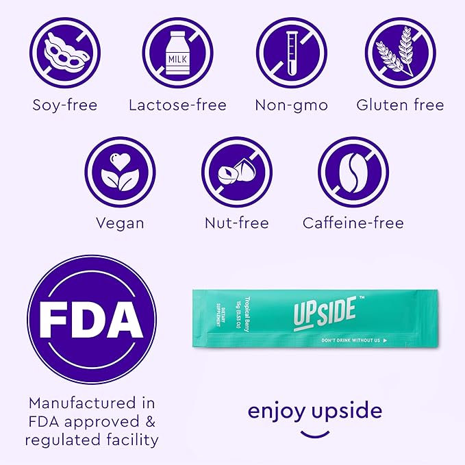 UPSIDE Pre-Celebration Vitamin Jelly Sticks | Natural Ingredients for Better Mornings | Eat One Before Celebrating | DHM, Hardy Orange, Electrolytes | Party, Wedding, Weekend Essentials (4)