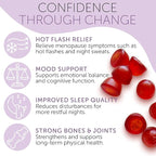 Menopause Supplements for Women | Menopause Gummy Vitamins | Relief for Hot Flashes, Night Sweats & Mood Swings | Helps Sleep Disruptions & Brain Function | 60 Vegan Gummies
