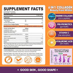 Collagen Gummies for Women Sugar-Free - Hydrolyzed Marine Collagen Peptides with Prebiotics & Probiotics,Niacinamide,Hyaluronic Acid ,Vitamin C Supplement for Hair, Nails, Gut Health, 120 Count