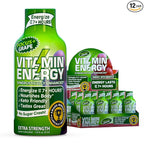 Vitamin Energy Focus+ Extra Strength Energy Shot Grape 12 Pack, 260mg Natural Caffeine, B-Vitamins, CoQ10, Amino Acids, Focus, Productivity & Clarity, Zero Sugar, Gluten-Free, 1.93 fl oz