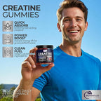Creatine Monohydrate Gummies – Berry Flavored Creatine Supplements for Women and Men – 120Pcs Pre Workout Gummies with BCAA, Taurine, Vitamin B12 - Promote Energy Boost, Performance