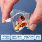 Zippered Pill Pouch Bags - 24 Pcs, Slide Lock Clear Plastic Mini Bags, BPA-Free for Pills Vitamins, Supplements, Medications, Jewelry, Crafts, Small Objects - Self-Sealing, Reusable, Travel-Friendly