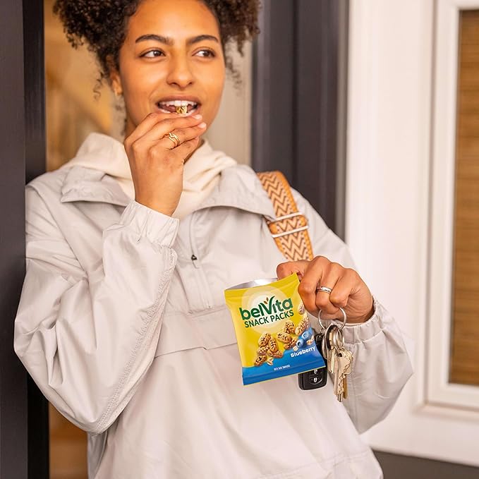 belVita Bite Size Snacks Variety Pack, Blueberry, Chocolate and Cinnamon Brown Sugar Crunchy Bites, 40 Snack Packs