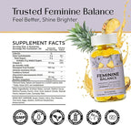 Probiotic Feminine Balance Gummies for Women - pH Balance & Vaginal Health Supplement with Cranberry Vitamin C - Natural Pineapple pH Balancing Gummy for Healthy Odor Hygiene Support