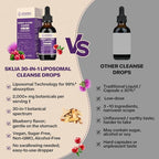 30-in-1 Kidney and Liver Cleanse Detox & Repair Drops with Cranberry Extract, Milk Thistle & Chanca Piedra, Vegan Kidney Support Supplement for Urinary Tract & Liver Support | Blueberry Flavor, 1P
