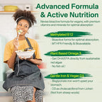 NEVISS (2 Pack) Vegan Multivitamin for Women & Men with Methyl B12, D3 K2, Plant Based Omega 3, Iron, Choline, Zinc, Whole Food Daily Vitamins Gummies for Vegans & Vegetarians, Sugar Free