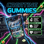 Sugar Free Creatine Monohydrate Gummies – 5g Creatine Per Serving, Sour Green Apple Flavor, Vegan, Low-Calorie, No Artificial Colors, Made in USA (120 Gummies)