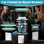 L-Glutamine Gummies 1000mg with BCAA, Potassium, Magnesium & Vitamin C, Muscle Recovery, Endurance Support & Daily Nutrition, Portable Supplement for Men＆Women, Lime Grapefruit Flavor, 60 Count