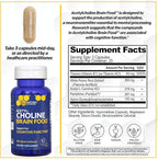 Acetylcholine Brain Food - Acetyl L-Carnitine & Alpha GPC Supplement - Supports Production of Acetylcholine - Neurotransmitter Supplement for Cognitive Function - 60 Capsules (Pack of 2)
