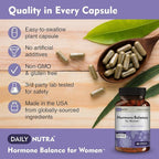 Hormone Balance - Women's Serotonin Supplement - KSM-66 Ashwagandha, Dong Quai, Chaste Tree Berry, Rhodiola, & Cocoa Bean Extracts - for Female Hormones, PMS, Menopause (60 Capsules)
