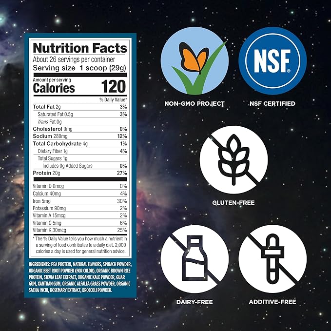 Vega Protein + Supergreens - 20g Plant-Based Protein, Berry, 26 Servings, Real Greens & Veggies, Vegan Keto, 0g Added Sugar, Non-GMO, Gluten Free, Dairy Free, 1.7lbs (Packaging May Vary)