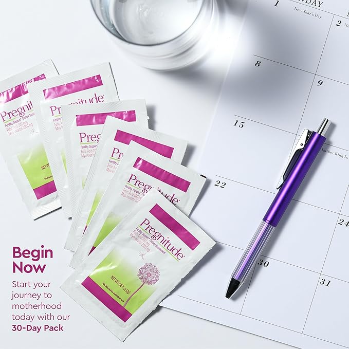 Pregnitude Reproductive Fertility Support - Helps Promote Regular Ovulation - Menstrual Cycles, and Increase Quality of Eggs - 60 Day Supply 120 Packets