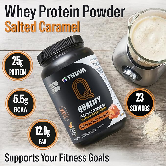 Salted Caramel Protein Powder. 25g Protein Shake Powder for Post Workout Recovery, Smoothie & Baking. Gluten & Sugar Free, Highly Kosher, Amino Acids (5.5g BCAA, 2.7g Leucine), 23 Servings