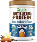 Orgain X Justin's ® Organic Vegan Nut Butter Protein Powder, Vanilla Almond Butter- 20g Plant Protein, 1g Sugar, Gluten Free, No Dairy, Soy Ingredients, or Artificial Flavors, 1.17 lb