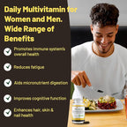 Vegan Vitality Multivitamins & Minerals for Women and Men with High Strength Vitamin B12, D3 & K2. 180 Vegan Multivitamin Tablets - 6 Months Supply. Vitamins for Vegans. Women Multivitamin