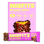 Misfits Vegan Protein Bars - Fudgey Brownie Batter| Nutrition Bars - 14g Protein, 1g Sugar, Plant-based, Low Carb, Non-GMO, Gluten Free Snacks | Pack of 12