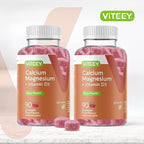 VITEEY Calcium Gummies with Vitamin D3 and Magnesium Supplement for Bone Health - Chewable Calcium Supplements for Women & Men - Gluten-Free, Non-GMO - 180 Count