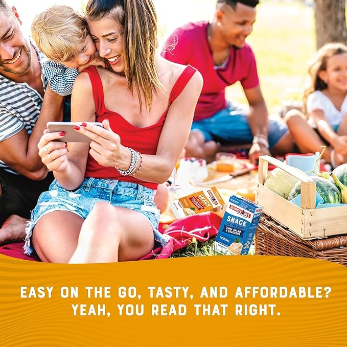Bumble Bee Snack On The Run! Protein Snack Pack - Creamy Caesar Chicken Salad with Crackers - 10g Protein per Box - Ready to Eat Easy-Open Canned Chicken (Pack of 12)